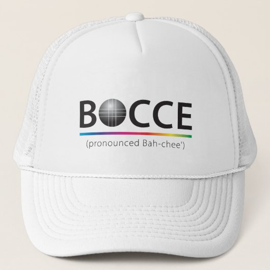 BOCCE (uitgesproken Bah-chee) Pet. Trucker Pet (Voorkant)