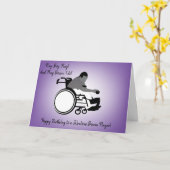 Boccia Boy in rolstoelkaart Kaart (Gele Bloem)