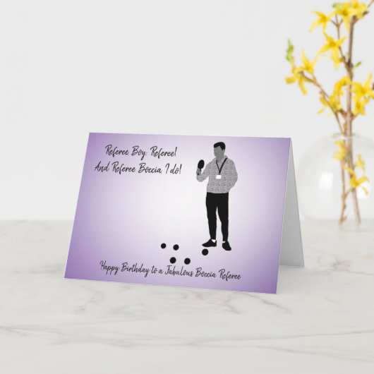 Boccia Boy Reference met Paddle Birthday Card Kaart (Gele Bloem)