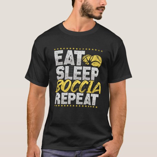 Boccia Eat Sleep Repeat Target Boule Game Hobby Bo T-shirt (Voorkant)