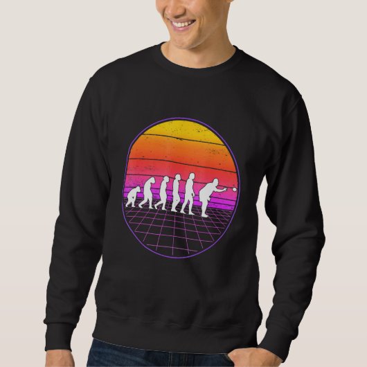Boccia Evolution Vaporwave 70s Boule Petanque Bocc Trui (Voorkant)