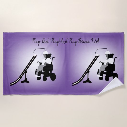 Boccia Girl met hoofdsteun en raap  Strandlaken (Voorkant)