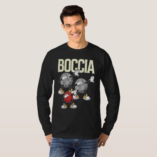 Boccia Player Cloding with Dabbing Boccia Balls T-shirt (Voorkant volledig)