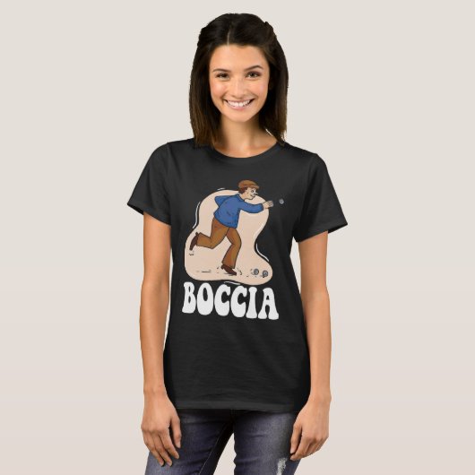 Boccia Player Clothing met Boccia Balls Boccia T-shirt (Voorkant volledig)