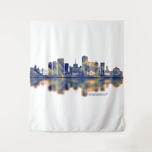 Bocharest Skyline Wandkleed (Voorkant)