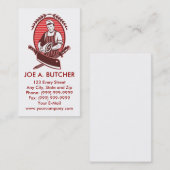 Bocher met vleesmes en scherper visitekaartje (Voorkant / Achterkant)