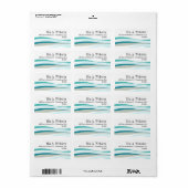 Bochtige lijnen - aqua etiket (Full Sheet)