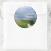 Bochtige weg naar een bestemmings ronde sticker (Tas)