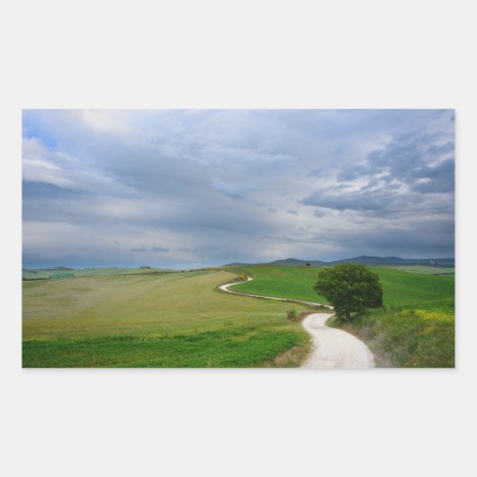 Bochtige weg naar een bestemmings sticker rechthoe (Voorkant)