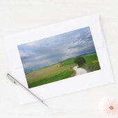 Bochtige weg naar een bestemmings sticker rechthoe (Envelop)