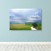 Bochtige weg naar een bestemmingspaneel canvas afdruk (Insitu (Houten vloer))