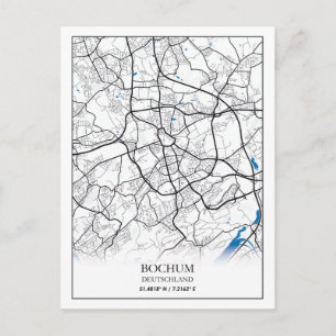 Bochum Deutschland City Map Eenvoudig minimumaanta Briefkaart