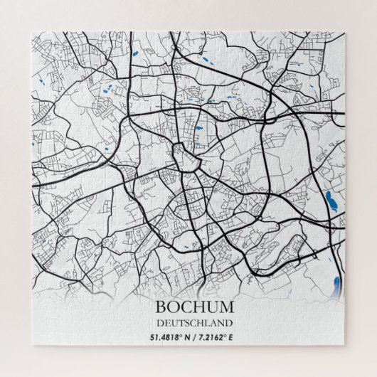 Bochum Deutschland City Map Eenvoudig minimumaanta Legpuzzel (Verticaal)