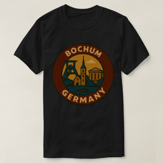 Bochum Duitsland Stad Kunst T-shirt (Design voorkant)