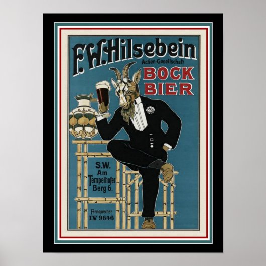 Bock Beer Ad Poster 12 x 16 (Voorkant)