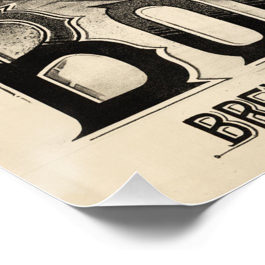 Bock Beer Brewing Co  Antiek Rustige brouwerij Poster (Hoek)