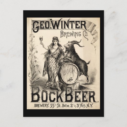 Bock Beer Brewing Co. Vintage Retro Cool Briefkaart (Voorkant)