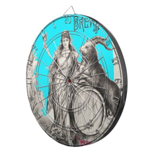Bock-bier met geitendartboard dartbord (Voorkant Rechts)