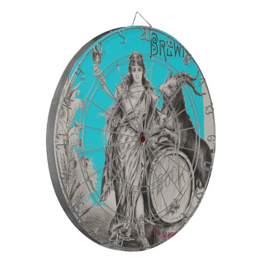 Bock-bier met geitendartboard dartbord (Voorkant Links)