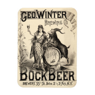Bock Bierbrouwen Co Lager  Antiek Rustiek Magneet