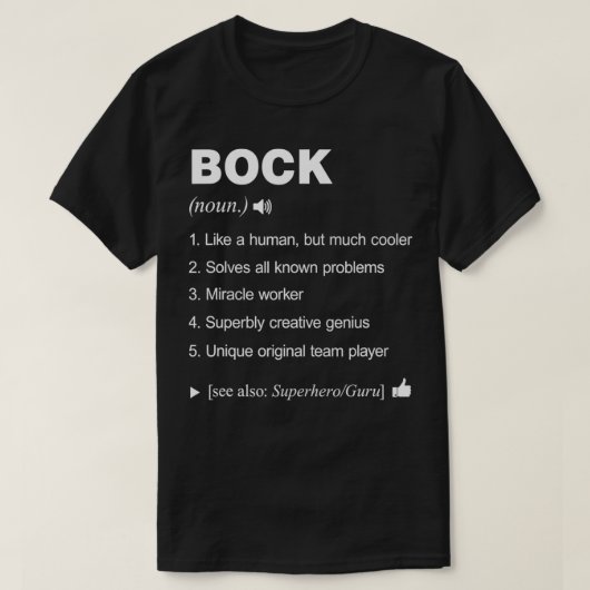 Bock Name Definition Betekenis Familie Funny T-shirt (Design voorkant)