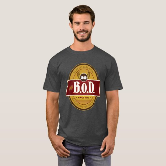 BoD Logo T-shirt - Houtskool Heather (Voorkant volledig)