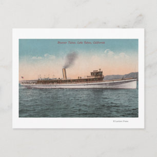 Bod Tahoe, CA - Steamer Tahoe Large Wood Ship Briefkaart