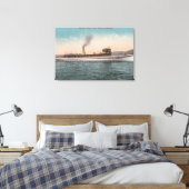 Bod Tahoe, CA - Steamer Tahoe Large Wood Ship Canvas Afdruk (Insitu (Slaapkamer))