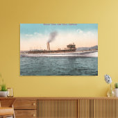 Bod Tahoe, CA - Steamer Tahoe Large Wood Ship Canvas Afdruk (Insitu (Woonkamer))