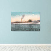 Bod Tahoe, CA - Steamer Tahoe Large Wood Ship Canvas Afdruk (Insitu (Houten vloer))