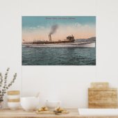 Bod Tahoe, CA - Steamer Tahoe Large Wood Ship Poster (Keuken)