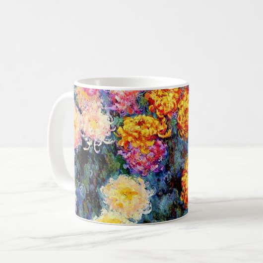 Bod van Chrysanthemums van Monet Koffiemok (Voorkant links)