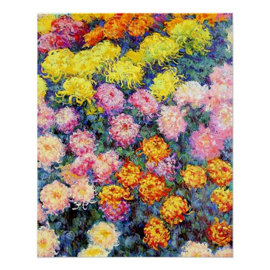 Bod van Chrysanthemums van Monet Perfect Poster (Voorkant)