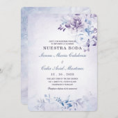 Boda Azul Claro y Lavanda Kaart (Voorkant / Achterkant)