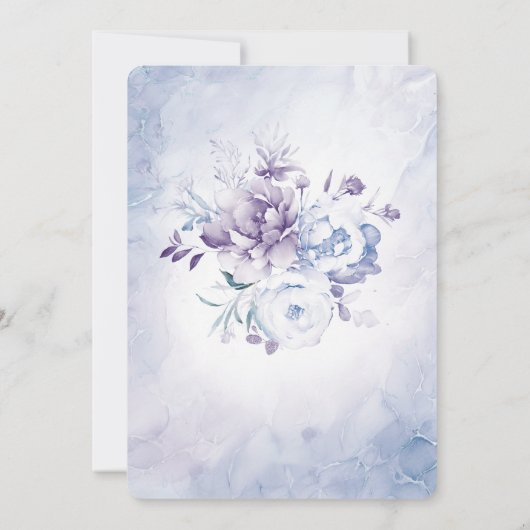 Boda Azul Claro y Lavanda Kaart (Achterkant)