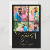 Boda de Collage Budget Black Trendy 4 Fotos (Voorkant)