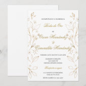 Boda de oro bewerkbaar kaart (Voorkant / Achterkant)