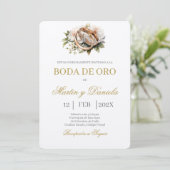 Boda de oro bewerkbaar kaart (Staand voorkant)