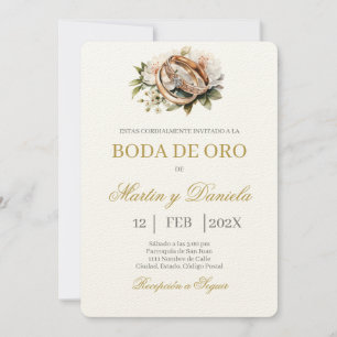 Boda de oro bewerkbaar kaart