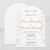 Boda de oro bewerkbaar kaart (Voorkant / Achterkant)