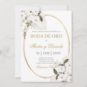 Boda de oro con boho blanco kaart (Voorkant)