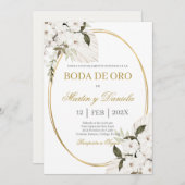 Boda de oro con boho blanco kaart (Voorkant / Achterkant)