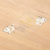 Boda de oro con flor blanca acryl uitnodigingen (Laagn)