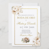 boda de oro con flor blanca kaart (Voorkant)