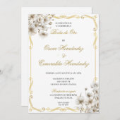 Boda de oro elegante bewerkbaar kaart (Voorkant / Achterkant)