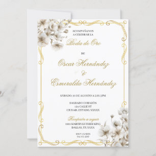 Boda de oro elegante bewerkbaar kaart