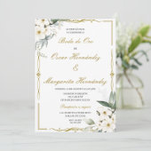 Boda de oro elegante bewerkbaar kaart (Staand voorkant)