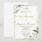 Boda de oro elegante bewerkbaar kaart (Voorkant / Achterkant)