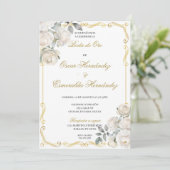 Boda de oro elegante bewerkbaar kaart (Staand voorkant)