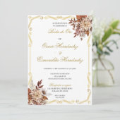 Boda de oro elegante bewerkbaar kaart (Staand voorkant)